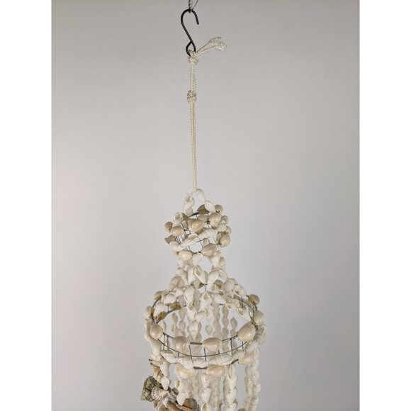 Vintage 70’s Seashell Chandelier Sea Shells Nautical Beach Boho Coast 30" - Picture 2 of 14